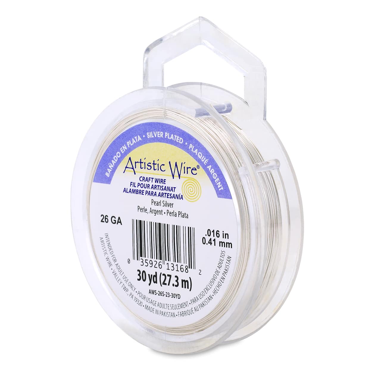 Artistic Wire® 26 Gauge Silver Plated Tarnish Resistant Colored Copper Craft Wire, 30yd.